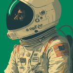 Graphic of an astronaut to illustrate BDI webinar: What's working in Fundraising